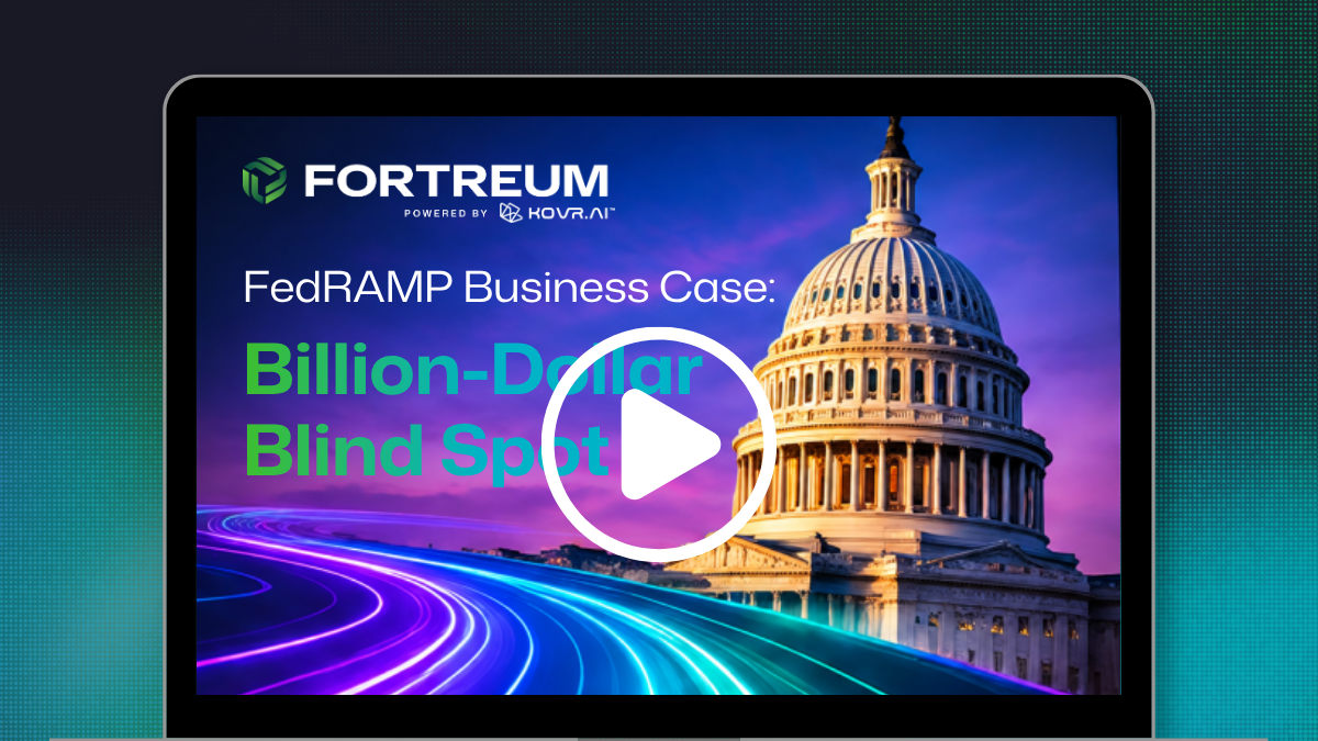 Fortreum webinar video thumbnail titled "FedRAMP Business Case: Billion-Dollar Blind Spot" featuring the U.S. Capitol dome.
