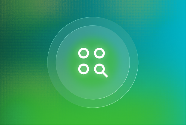 Fortreum assessment icon featuring three circles and a magnifying glass within concentric rings on a green-to-teal gradient