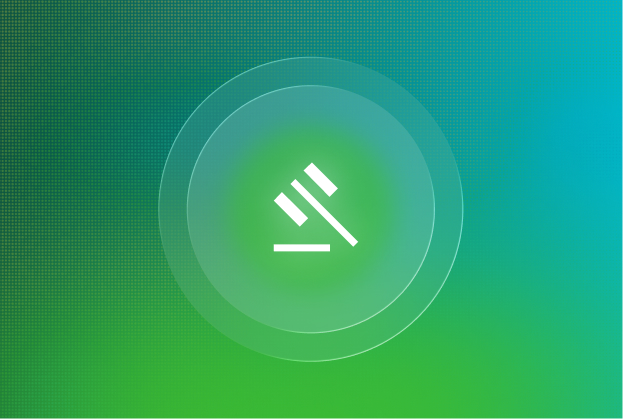 Fortreum authorization icon featuring a white gavel symbol within concentric circles on a teal and green gradient background.