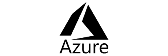 Black Microsoft Azure logo featuring a triangular emblem above the "Azure" wordmark.