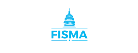 Blue FISMA logo featuring a stylized Capitol building dome above the bold lettering, representing federal compliance